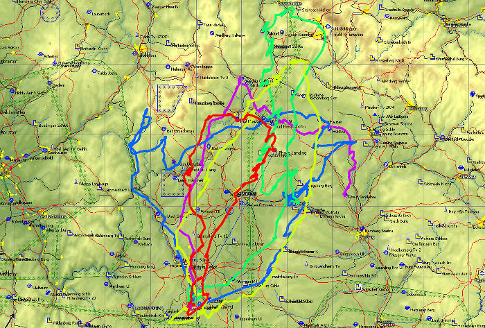 Flugwege der 12. Runde